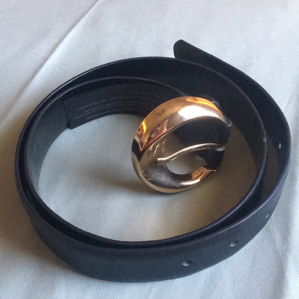Black gold metal belt